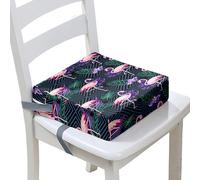 Surwin Rialzo da Sedia per Bambini, Flamingo Rialzo Sedia Bambini Cuscino Rialzo Cuscino per Sedia Seggiolino Regolabile Lavabile Smontabile con 2 Cinghie per Sedia da Pranzo (Geometria,32x32x8cm)