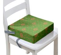 Surwin Rialzo da Sedia per Bambini, Rialzo Sedia Bambini Cuscino Rialzo Cuscino per Sedia Seggiolino Regolabile Tarassaco Fiore Smontabile con 2 Cinghie per Sedia da Pranzo (Verde scuro,32x32x8cm)