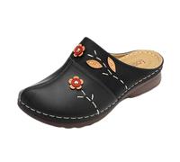 Surwin Sabot Clogs Donna, Zoccoli con Punta Chiusa, Ciabatte Estive Pantofole Suola Antiscivolo, con Supporto per Arco Plantare, per Cucina, Cortile Esterno 35-43EU (K03 Nero,41)