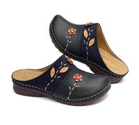 Surwin Sabot Clogs Donna, Zoccoli con Punta Chiusa, Ciabatte Estive Pantofole Suola Antiscivolo, con Supporto per Arco Plantare, per Cucina, Cortile Esterno 35-43EU (K03 Blu Scuro,41)