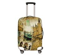 Surwin Stampa 3D Elastica Proteggi Valigia Suitcase Luggage Cover Lavabile Coperchio di Protezione Antipolvere Copertura Viaggio Proteggi Bagagli Coprire (città del francobollo,XL (30-32 pollici))