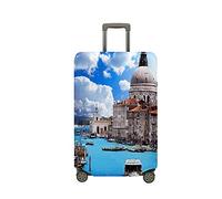 Surwin Stampa 3D Elastica Proteggi Valigia Suitcase Luggage Cover Lavabile Coperchio di Protezione Antipolvere Copertura Viaggio Proteggi Bagagli Coprire (Città del turismo 2,XL (30-32 pollici))