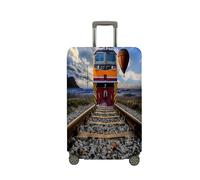 Surwin Stampa del Treno 3D Elastica Proteggi Valigia Suitcase Luggage Cover Lavabile Coperchio di Protezione Antipolvere Copertura Viaggio Proteggi Bagagli Coprire (traccia,L (26-28 pollici))