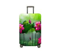 Surwin Stampa Foglia di Loto Elastica Proteggi Valigia Suitcase Luggage Cover Lavabile Coperchio di Protezione Antipolvere Copertura Viaggio Proteggi Bagagli Coprire (natura,M (22-24 pollici))