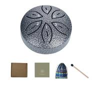 Surwin Steel Tongue Drum 3 Pollici 6 Note Rain Drum, Portatile Handpan con Bacchette per Tamburi e Borsa, Chakra Drum Tamburo Pioggia Drum per Meditazione Yoga (Argento)