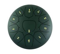 Surwin Steel Tongue Drum 6 Pollici 11 Note Rain Drum, Portatile Handpan con Bacchette per Tamburi e Borsa, Chakra Drum Tamburo Pioggia - Drum per Meditazione Healing Yoga (Verde pietra)