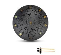 Surwin Steel Tongue Drum 6 Pollici 11 Note Rain Drum, Portatile Handpan con Bacchette per Tamburi e Borsa, Chakra Drum Tamburo Pioggia - Drum per Meditazione Sound Healing Yoga (Nero)