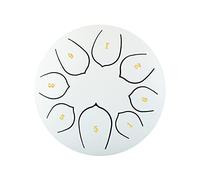 Surwin Steel Tongue Drum 6 Pollici 8 Note Rain Drum, Portatile Handpan con Bacchette per Tamburi e Borsa, Chakra Drum Tamburo Pioggia Drum per Meditazione Healing Yoga (Bianco)