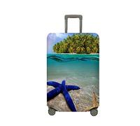 Surwin Stella Marina 3D Elastica Proteggi Valigia Suitcase Luggage Cover Lavabile Coperchio di Protezione Antipolvere Copertura Viaggio Proteggi Bagagli Coprire (isola,S (18-20 pollici))