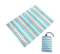 Surwin Stuoia Spiaggia Pieghevole Grande Stuoia Mare Antisabbia Portatile, Coperta da Spiaggia Impermeabile con Picchetti Telo Picnic Tascabile Leggero per Parchi (180x200cm,Strisce colorate)