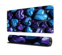 Surwin Tappetino per il Mouse,Motivo Cuore d'Amore Tappetini Mouse Gaming Tappetino Mouse da Tavolo Soft Confortevole Tappeti Mouse Base in Gomma Antiscivolo Mousepad (300x700mm,Viola + blu)