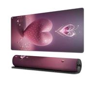 Surwin Tappetino per il Mouse,Motivo Cuore d'Amore Tappetini Mouse Gaming Tappetino Mouse da Tavolo Soft Confortevole Tappeti Mouse Base in Gomma Antiscivolo Mousepad (400x800mm,Rosa)