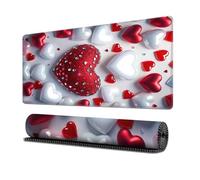 Surwin Tappetino per il Mouse,Motivo Cuore d'Amore Tappetini Mouse Gaming Tappetino Mouse da Tavolo Soft Confortevole Tappeti Mouse Base in Gomma Antiscivolo Mousepad (400x800mm,Bianco)