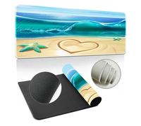 Surwin Tappetino per il Mouse, Motivo Onde Oceano Tappetini Mouse Gaming Tappetino Mouse da Tavolo Soft Confortevole Spessore 3mm Tappeti Mouse Base Antiscivolo (400x900mm,Cuore d'amore)