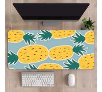 Surwin Tappetino per Mouse Grande, Tappetino Gaming con Base in Gomma Antiscivolo, con Stampa di Frutta Creativa, Tappetino da Scrivania Mousepad Durevole e Facile da Pulire (60x30cm,Ananas)