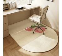 Surwin Tappeto Antiscivolo Sedia Ufficio, Tappeto Protettivo Sedia Ufficio Arcuato Tappetino Protettivo per Pavimento Stile Europeo Tappetino Gaming Pavimento (Fiore di Tulipano Rosa,120x90cm)