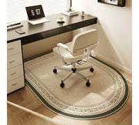 Surwin Tappeto Antiscivolo Sedia Ufficio, Tappeto Protettivo Sedia Ufficio Arcuato Tappetino Protettivo per Pavimento Stile Europeo Tappetino Gaming Pavimento (Verde Scuro,90x60cm)