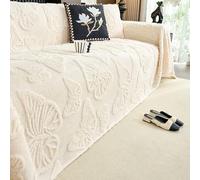 Surwin Telo Copridivano 1 2 3 4 Posti, Jacquard Farfalla Copridivano, Universale Antimacchia Telo Arredo Divano per Sedie, Divani, Letto, Poltrona (Beige,180x300cm)