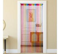 Surwin Tenda Antimosche a Fili per Porta Esterna, Colorato Tenda a Fili Glitterata Pannelli Divisori per Mosche Divisorio per Stanze Finestre Decorazioni (Arcobaleno,100x200cm)