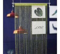 Surwin Tenda Antimosche a Fili per Porta Esterna, Tenda a Fili Glitterata Pannelli Divisori Multicolore Perline di Cristallo per Mosche Divisorio per Stanze Finestre Decorazioni (Verde 1,100x200cm)