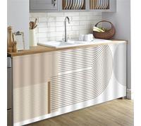 Surwin Tenda da Cucina Corta Elegante Tenda da Cucina Porta Finestra Velcro Tende dell'Armadio Antipolvere Oscuranti per Armadio da Cucina,Armadio,Bagno, Mensole (Astratto,W60xH90cm)