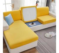 Surwin Tinta Unita Copriseduta Divano Elasticizzato, AntiGraffio Patchwork Protezione Cuscino del Divano Copricuscino del Divano Sedile del Divano -Universale (2 posti,Giallo)
