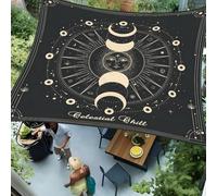 Surwin Vela Ombreggiante Impermeabile Rettangolare, 3D Vele Ombreggianti 95% Protezione Raggi UV con Corde Telo Parasole per Esterno Giardino Terrazza Balcone (Luna e Stella,150x150cm)