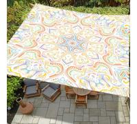 Surwin Vela Ombreggiante Impermeabile Rettangolare, Boemia 3D Vele Ombreggianti 95% Protezione Raggi UV con Corde Telo Parasole per Esterno Giardino Terrazza Balcone (Beige,200x200cm)