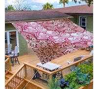 Surwin Vela Ombreggiante Impermeabile Rettangolare, Protezione Raggi UV 95% Tenda da Sole per Esterno, Stampa Mandala per Giardino Terrazza Balcone Piscina (Petalo,1.8x1.8m)