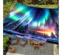 Surwin Vela Ombreggiante Impermeabile Rettangolare, Protezione Raggi UV 95% Tenda da Sole per Esterno, Stampa Aurora per Giardino Terrazza Balcone Piscina (Cielo stellato,1.8x1.8m)