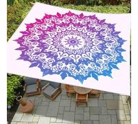 Surwin Vela Ombreggiante Impermeabile Rettangolare, Protezione Raggi UV 95% Tenda da Sole per Esterno, 3D Stamp per Giardino Terrazza Balcone Piscina (Mandala viola,150x150cm)