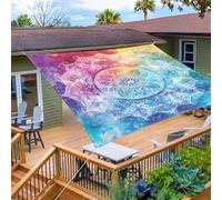 Surwin Vela Ombreggiante Impermeabile Rettangolare, Protezione Raggi UV 95% Tenda da Sole per Esterno, 3D Modello Retrò per Giardino Terrazza Balcone Piscina (Ciano,1.8x1.8m)