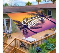Surwin Vela Ombreggiante Impermeabile Rettangolare, Protezione Raggi UV 95% Tenda da Sole per Esterno, 3D Paesaggio Estivo per Giardino Terrazza Balcone Piscina (Atardecer,2x2m)