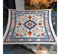 Surwin Vela Ombreggiante Impermeabile, Stile Retro, Vele Ombreggianti Triangolari Tenda a Vela, Esterno Telo Tenda da Sole, UV 95%, Giardino Terrazza Balcone (Fiori e foglie,180x180cm)