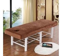 Surwin Velluto di cristallo Lenzuolo da Lettino per Massaggi, Copertura Protettiva con Foro Lenzuolo per Lettino da Massaggio Coprilettino Lavabile Estetica (Marrone,190 * 70cm)