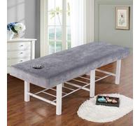 Surwin Velluto di cristallo Lenzuolo da Lettino per Massaggi, Copertura Protettiva con Foro Lenzuolo per Lettino da Massaggio Coprilettino Lavabile Estetica (Grigio,190 * 70cm)