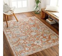 Surya Dakar Tappeto Vintage Lavabile in Lavatrice Tappeto salotto per Soggiorno, Cucina, Esterni, Corridoio, Stile Tradizionale Classico, Ampio a Trama Piatta, 120x170cm Marrone, Crema, Blu