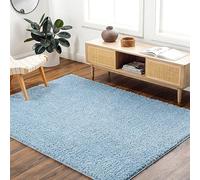 Surya Livabliss Tappeto shaggy moderno berbero per soggiorno, grande, 160 x 213 cm, morbido, shaggy per camera da letto, stile bohémien, soffice, facile da pulire, peluche a pelo spesso, colore denim