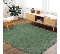 Surya Livabliss Tappeto shaggy shaggy, moderno, berbero per soggiorno, 160 x 213 cm, morbido, shaggy per camera da letto, stile bohémien, soffice, facile da pulire, grande, verde medio