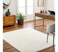 Surya Tappeto shaggy moderno, per soggiorno, sala da pranzo, camera da letto, morbido tappeto shaggy per camera da letto, pelo morbido e facile da pulire, tappeto grande, 120 x 180 cm, bianco