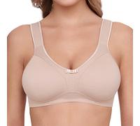Susa Reggiseno da Donna in Cotone Senza Ferretto, Basic I Reggiseni da Donna con Coppe Preformate e Spalline per alleviare Il carico di Schiena, Collo, Spalle, Marrone (Cappuccino 103), 4C