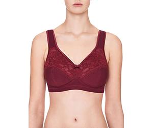 Susa Reggiseno da Donna Senza Ferretto, Basic da Donna con Coppe Cucite e Fascia sotto Il Seno Anatomica, Tenuta ottimale, Rosso Rubino/Crepuscolo, 5D