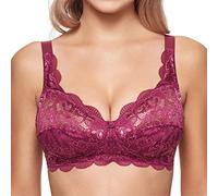 Susa Reggiseno Donna Senza Ferretto in Pizzo Elasticizzato Latina, Rosa (Prugna 118), 4D