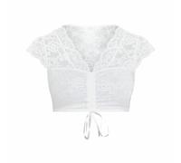 Susa Wiesn-Zauber Dirndl Camicetta da Donna con Maniche ad Ali, Moderna Camicia da Donna con Pizzo Elegante, Colore Avorio, Taglia 32, Avorio, 38