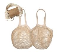 Susable 2 sacchetti per la spesa a rete riutilizzabile per la spesa, sacchetti per prodotti lavabili, 100% cotone biologico, con manico lungo, per conservare frutta, verdura, mercato/cibo, naturale,