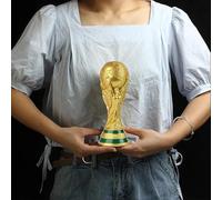 SUSANMAISON Trofeo replica della Coppa del Mondo di calcio in 4 diverse dimensioni, con portachiavi, in resina, regalo da collezione con portachiavi, per gli appassionati di sport, decorazione per la