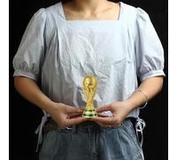 SUSANMAISON Trofeo replica della Coppa del Mondo di calcio in 4 diverse dimensioni, con portachiavi, in resina, regalo da collezione con portachiavi, per gli appassionati di sport, decorazione per la