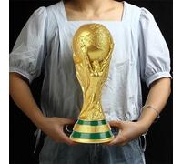 SUSANMAISON Trofeo replica della Coppa del Mondo di calcio in 4 diverse dimensioni, con portachiavi, in resina, regalo da collezione con portachiavi, per gli appassionati di sport, decorazione per la