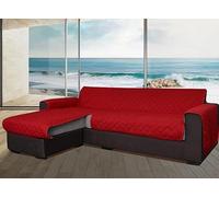 Susanna Home, Copridivano Trapuntato con Penisola Reversibile Sinistra/ Destra Tinta Unita, Salvadivano con Braccioli Idrorepellente e Antimacchia Lavabile in Lavatrice (2 posti + penisola, Bordeaux)