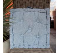 Susanna Home Cuscini Mattonella per Sedie, Panca, Giardino, Cucina, Divano, Pavimento, da Esterno e Interno 40x40x10 con Manico 100% Cotone (BLUE MELANGE, SET 2 CUSCINI)